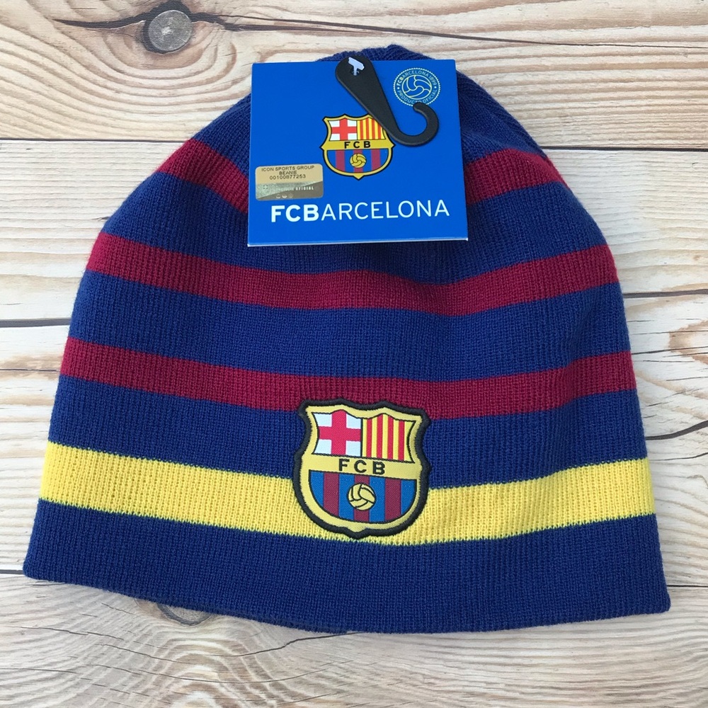 FCB Barcelona Winter Beanie Hat Blue/Red/Yellow